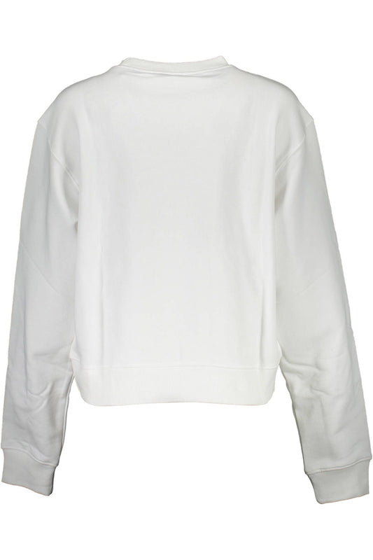 Chic White Long-Sleeved Sweatshirt with Logo Detail