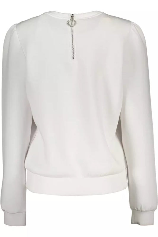 Elegant White Zip-Back Sweatshirt