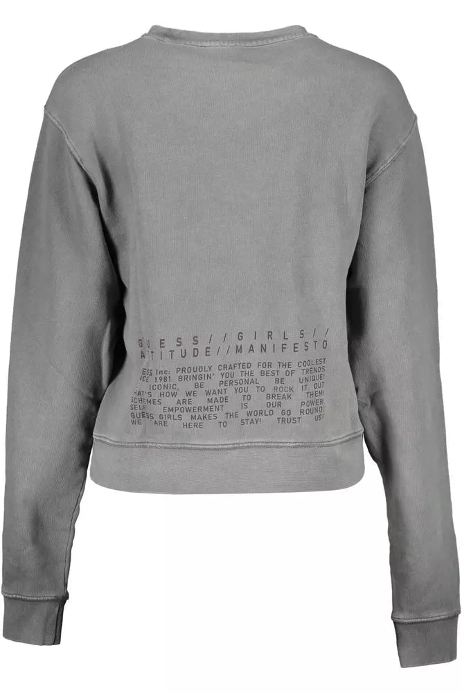 Chic Gray Contrast Detail Sweatshirt