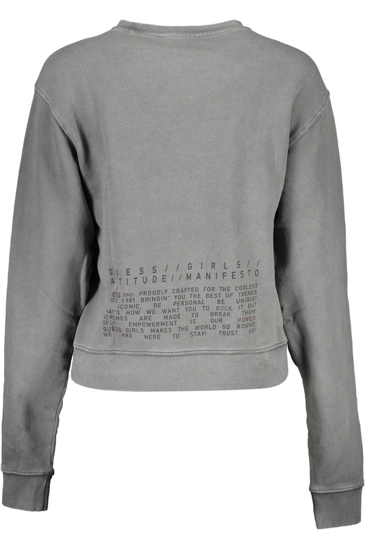 Chic Grey Long-Sleeve Sweatshirt with Logo Detail