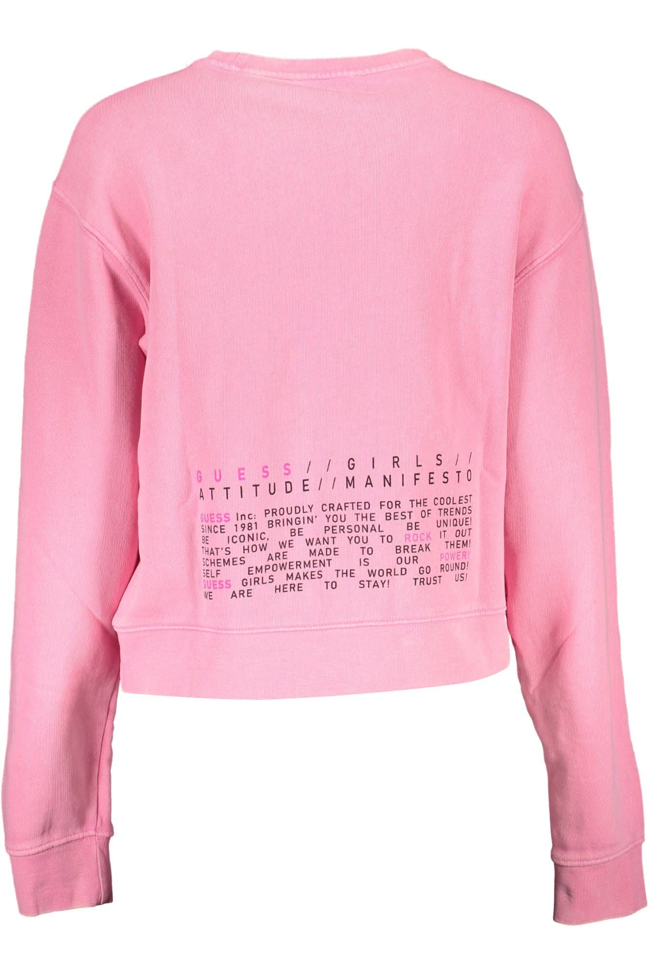 Chic Pink Cotton Sweatshirt with Contrasting Logo