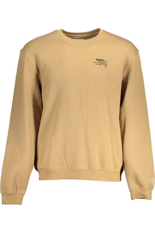 Beige Crew-Neck Embroidered Sweatshirt