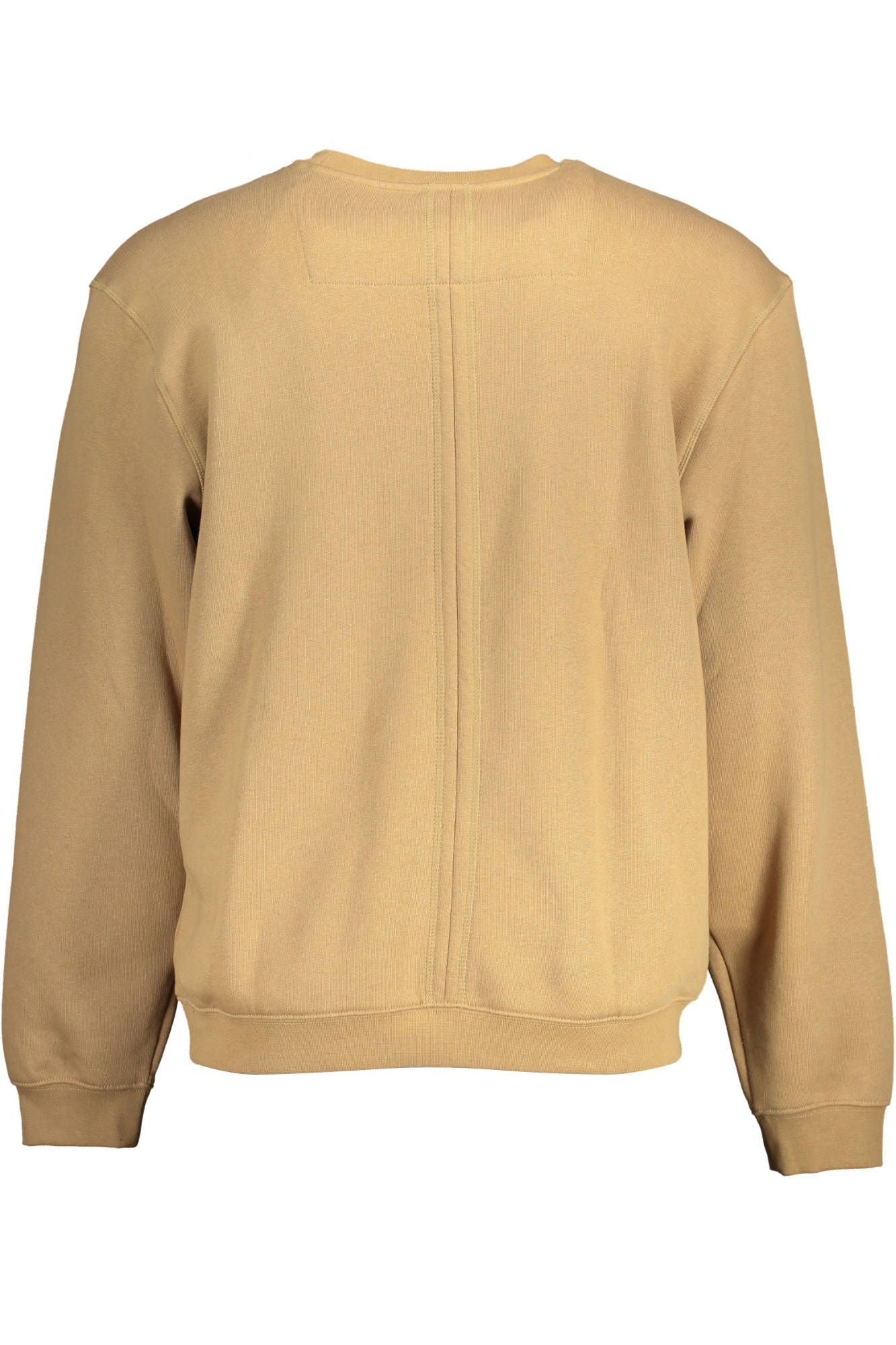 Beige Crew-Neck Embroidered Sweatshirt