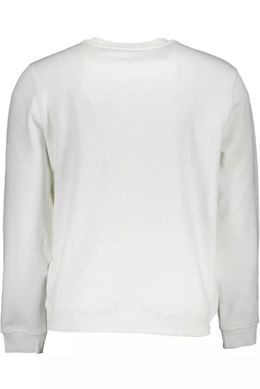 Sleek White Crew-Neck Logo Sweatshirt