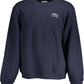 Chic Blue Embroidered Crew-Neck Sweatshirt