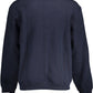 Chic Blue Embroidered Crew-Neck Sweatshirt