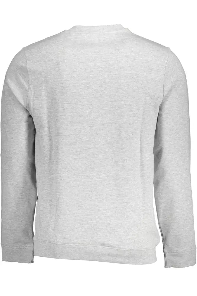 Chic Gray Slim Sweatshirt with Logo Detail