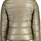 Chic Green High-Collar Jacket with Logo Accent