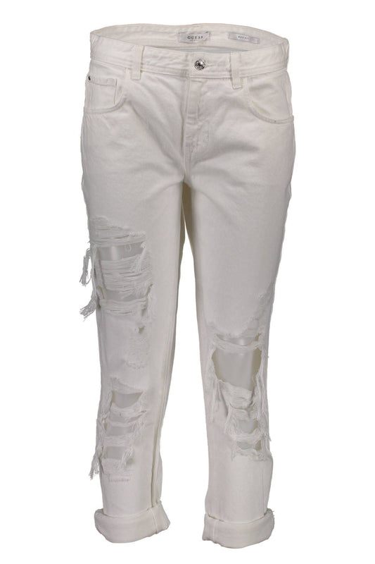 Chic White Distressed Denim - Effortless Elegance