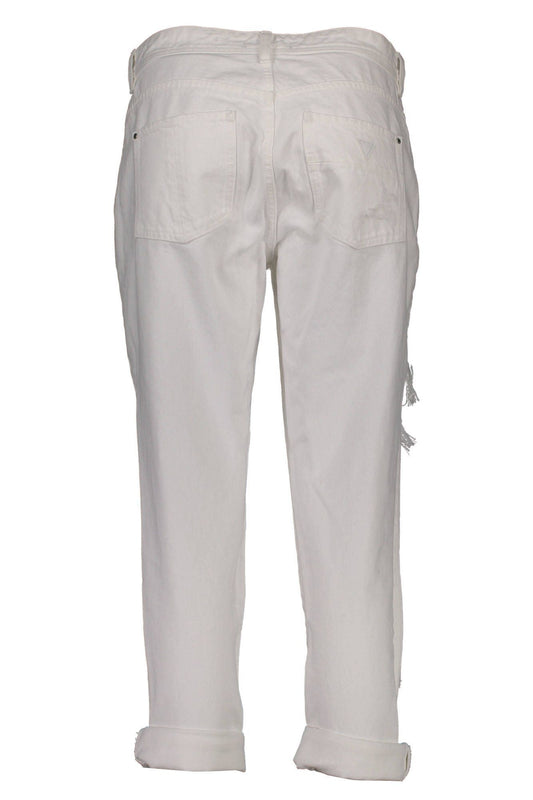 Chic White Distressed Denim - Effortless Elegance