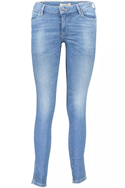 Chic Skinny Blue Jeans with Faded Effect