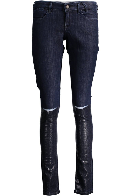 Chic Blue Contrasting Detail Denim