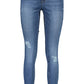 Chic Faded Blue Cotton Denim Jeans