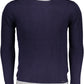 Sleek Long Sleeve Blue Sweater with Logo Detail