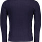 Sleek Long Sleeve Blue Sweater with Logo Detail