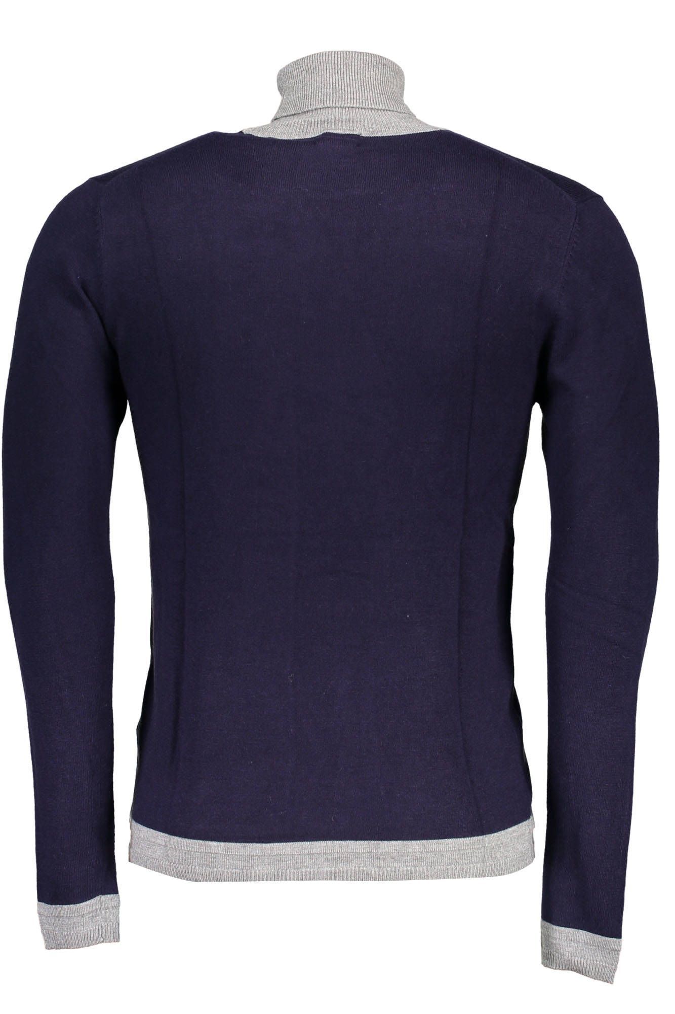 Sleek Long Sleeve Blue Sweater with Logo Detail