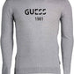 Sleek Gray Cotton Sweater with Logo