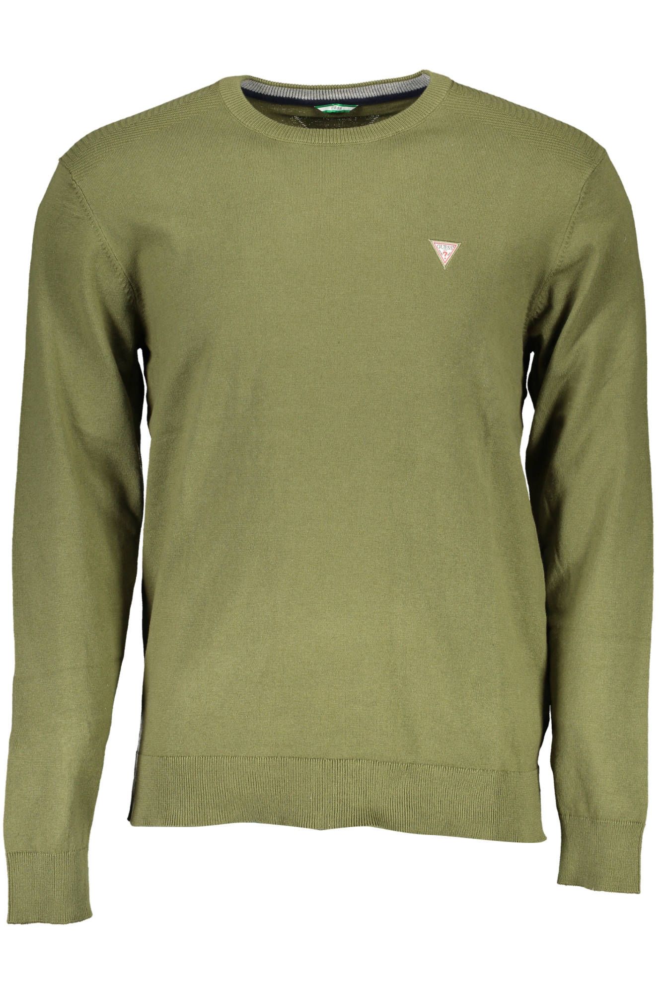 Chic Green Crew-Neck Sweater with Logo Detail