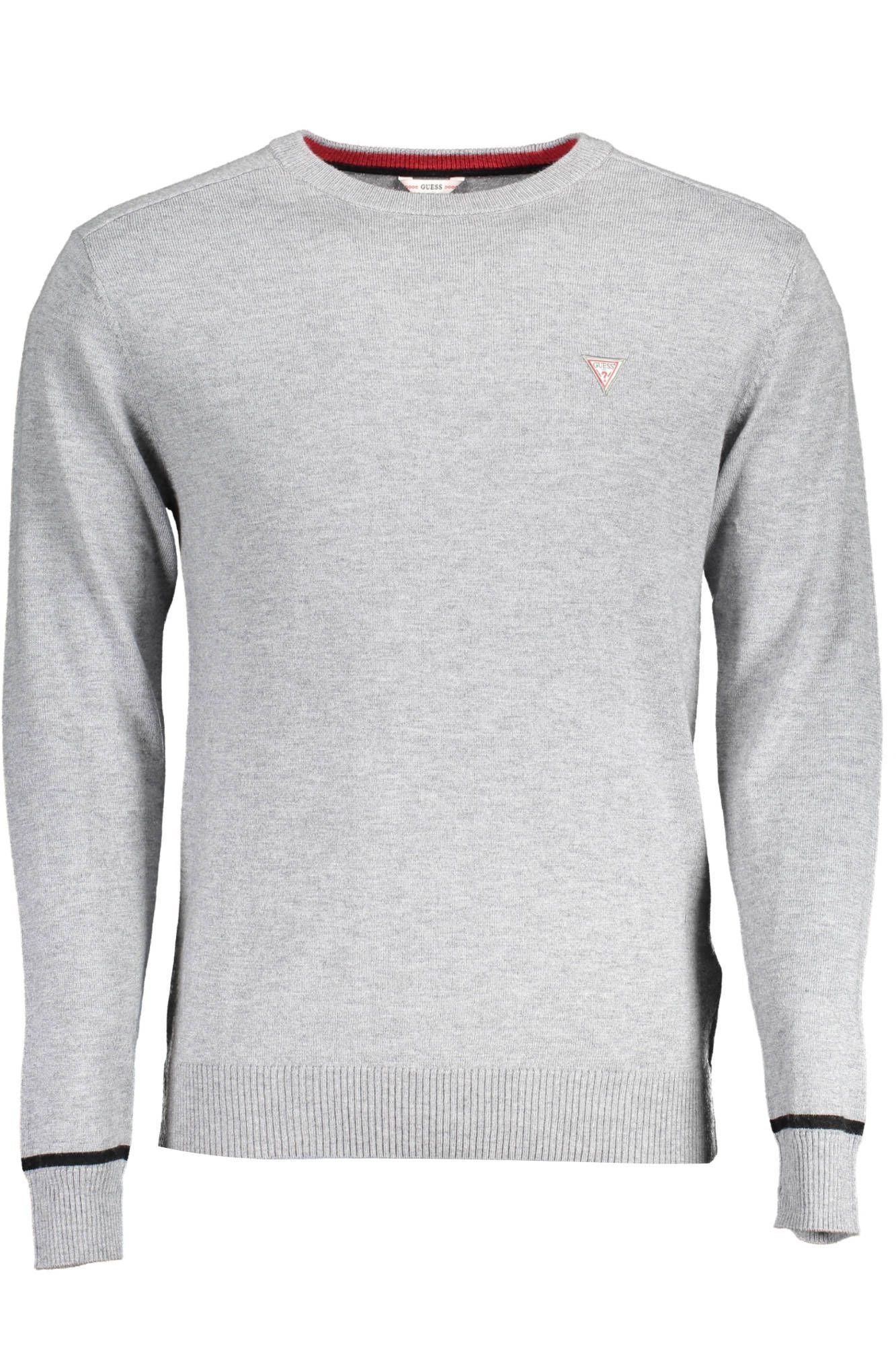 Sleek Gray Wool Sweater with Logo