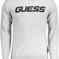 Sleek Gray Wool Sweater with Contrast Logo