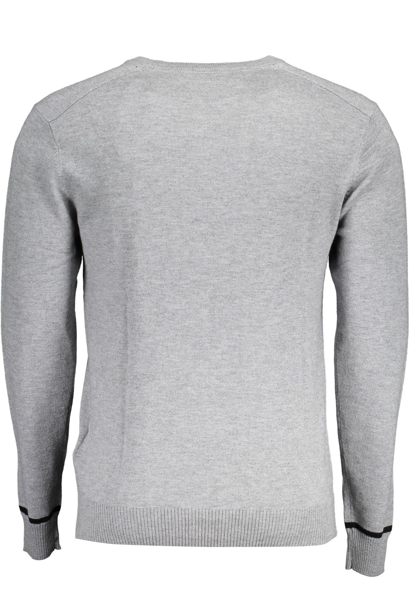 Sleek Gray Wool Sweater with Logo