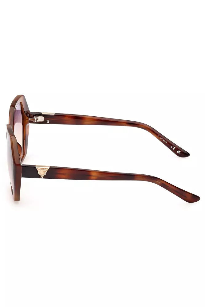 Chic Hexagonal Brown Lens Sunglasses