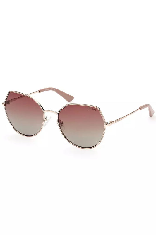 Chic Gold-Tone Round Lens Sunglasses