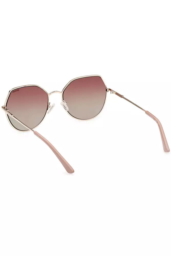 Chic Gold-Tone Round Lens Sunglasses