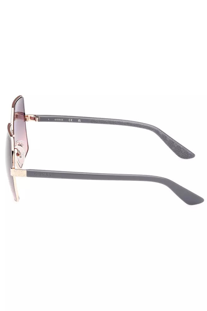 Chic Square Metal Sunglasses in Pink