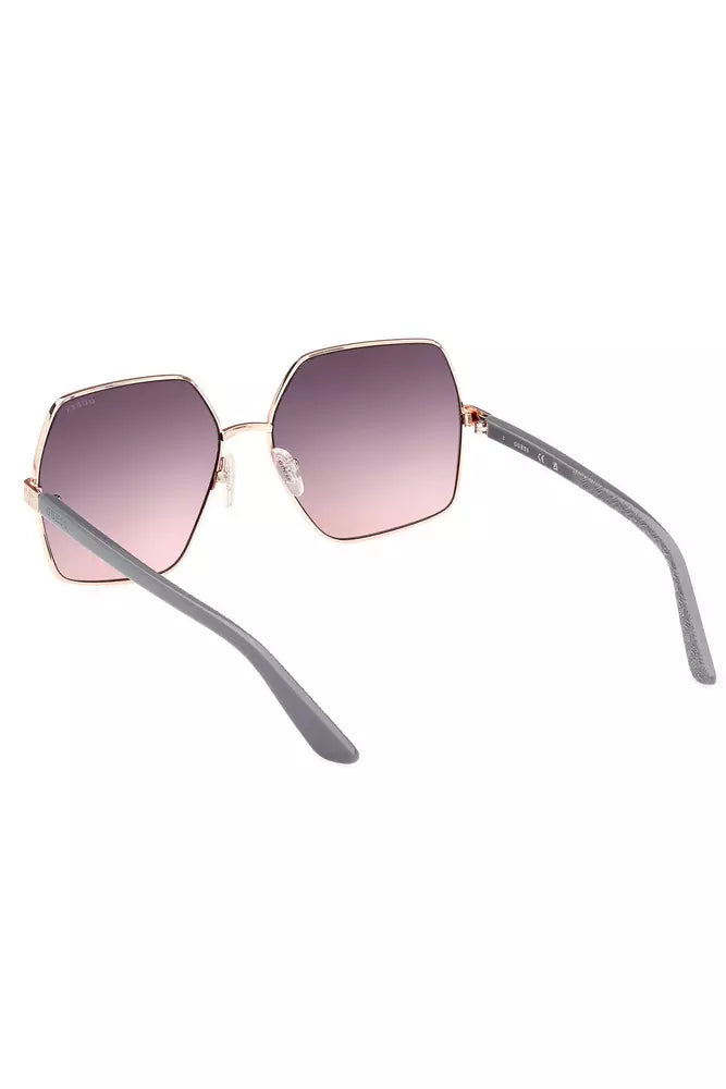 Chic Square Metal Sunglasses in Pink