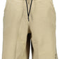 Beige Cotton Bermuda Shorts with Logo Detail