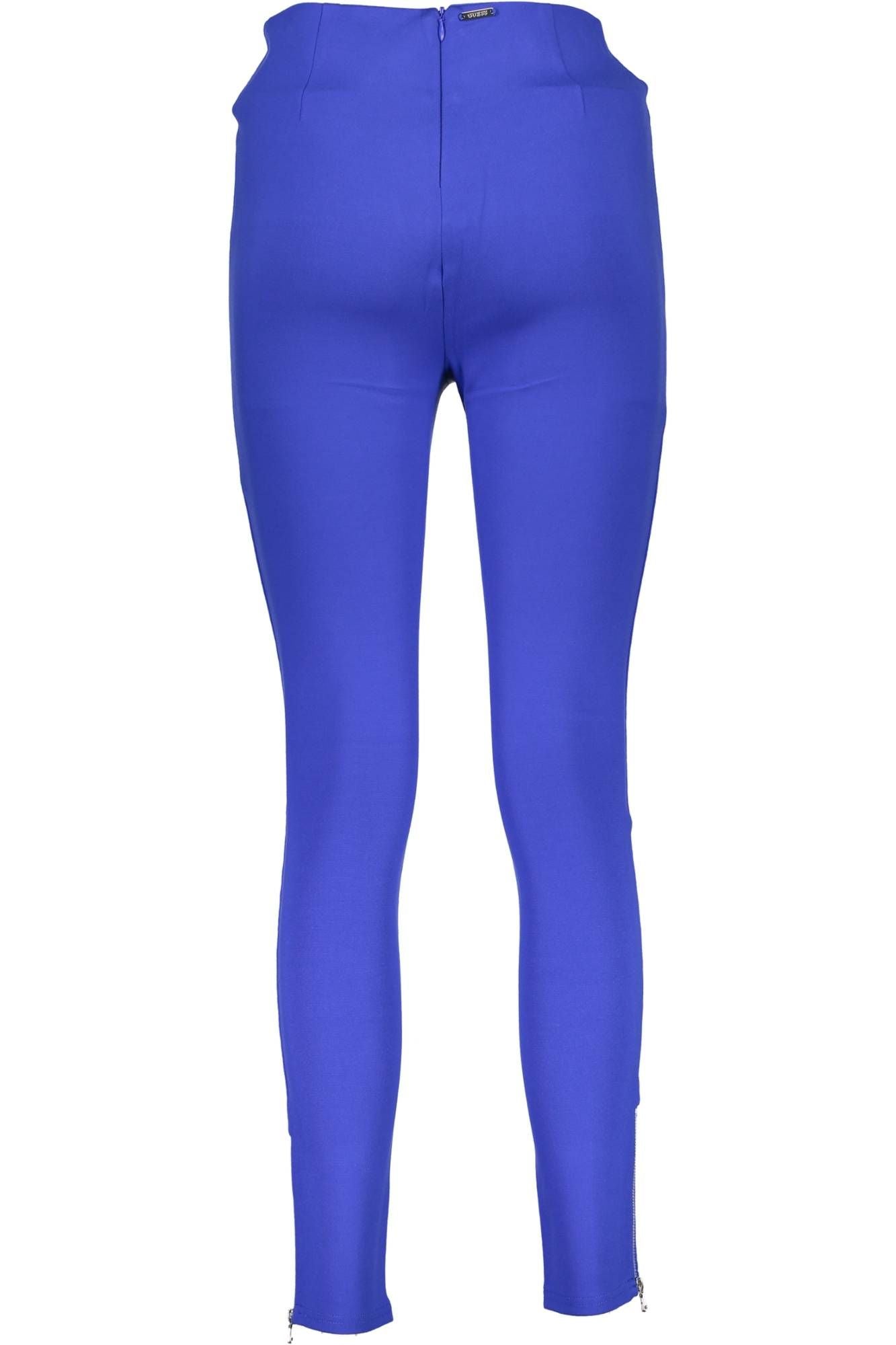 Elegant Blue Trousers with Contrast Details