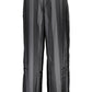 Chic Black Polyester Trousers with Logo Detail