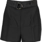 Elegant Black Shorts with Chic Waist Belt