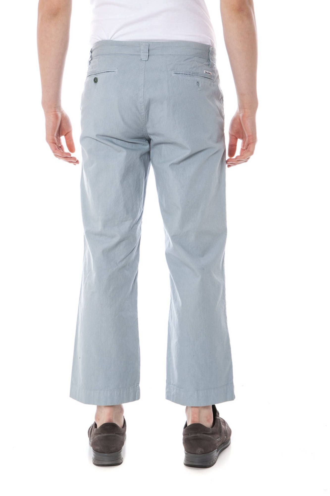 Chic Light Blue Fisherman Trousers with Logo