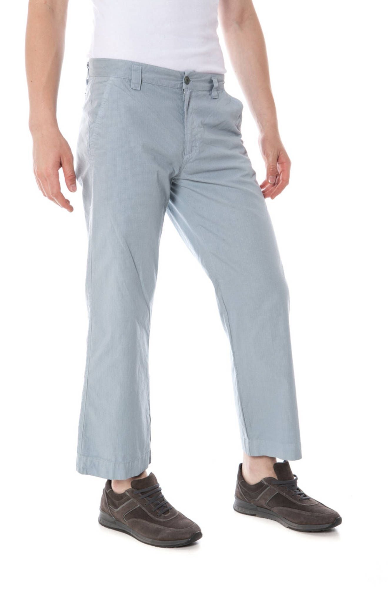 Chic Light Blue Fisherman Trousers with Logo