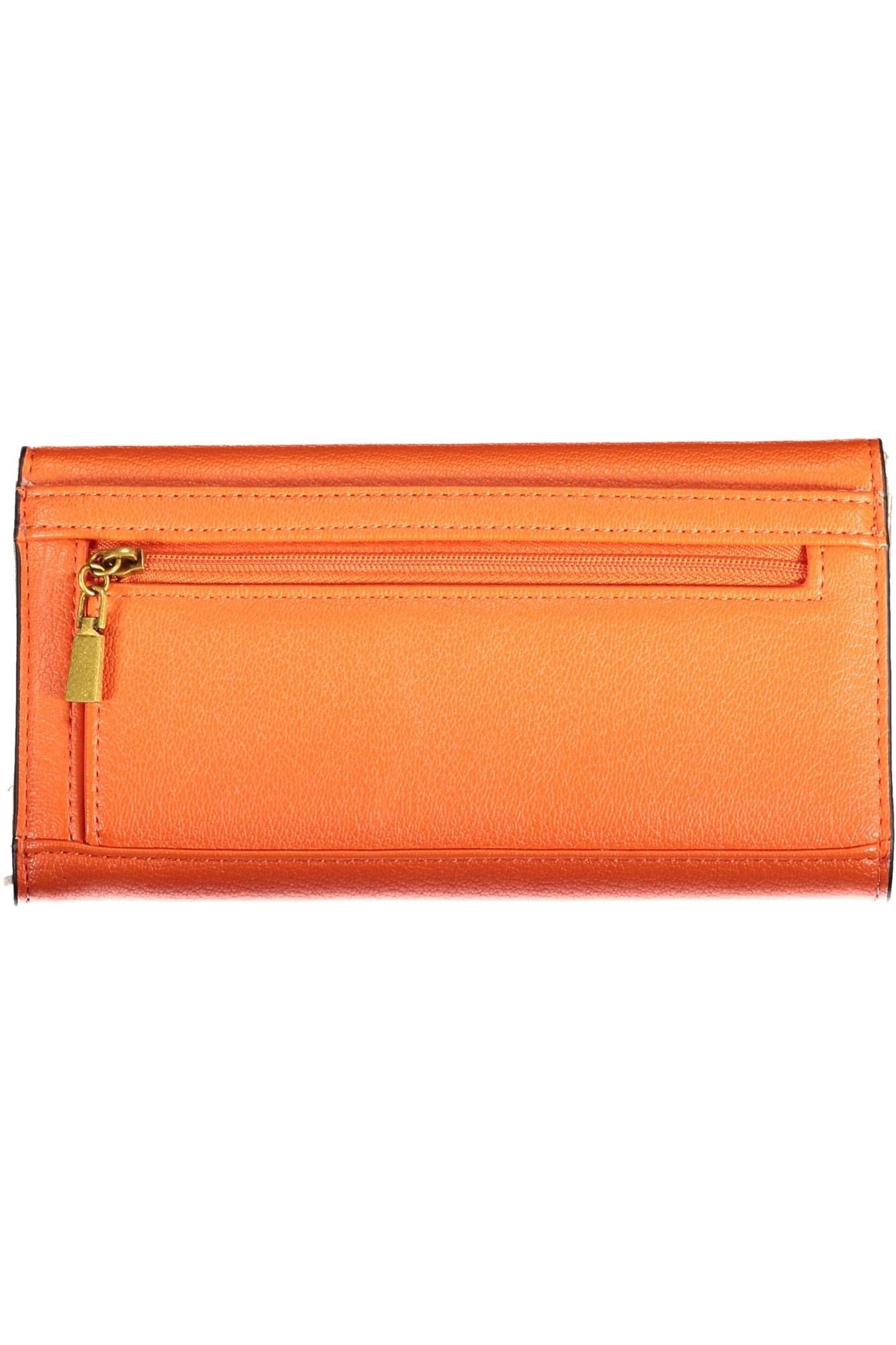 Chic Orange Polyurethane Wallet for Everyday Elegance