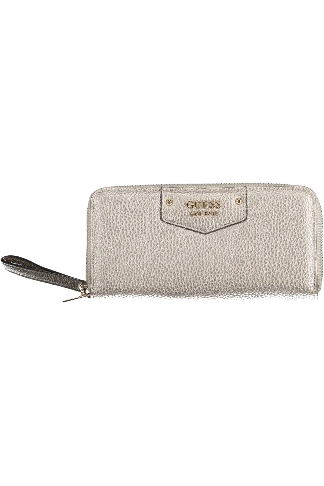 Chic Silver Wallet with Sleek Contrasting Details