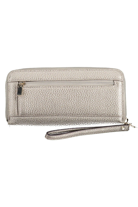 Chic Silver Wallet with Sleek Contrasting Details