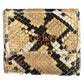 Beige Polyurethane Chic Wallet with Snap Closure