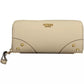 Beige Chic Zip Wallet with Contrasting Accents