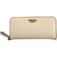 Beige Polyurethane Chic Wallet with Logo Detail