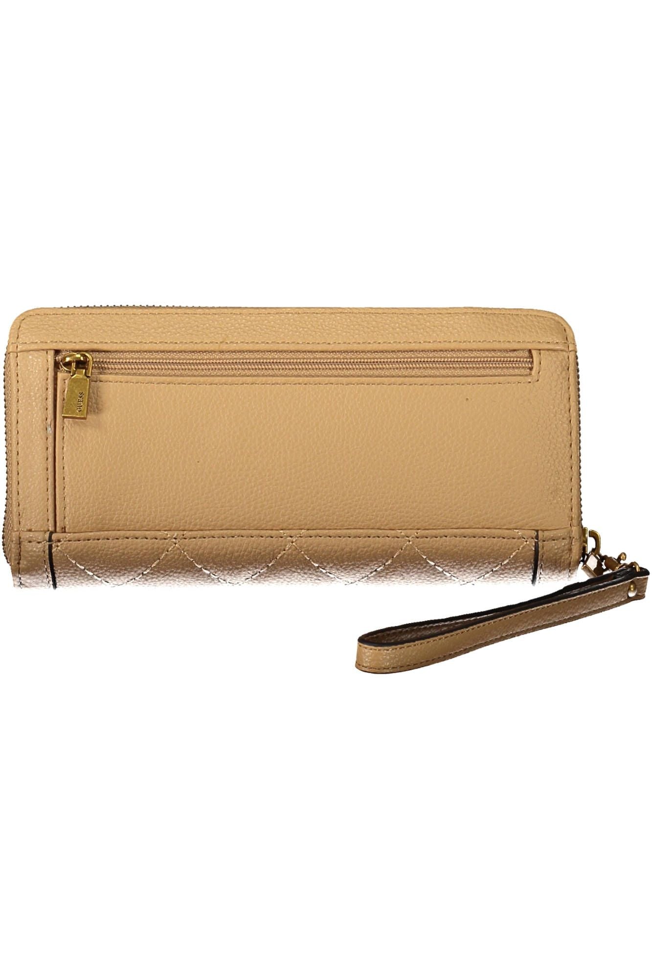 Chic Beige Multi-Compartment Wallet with Contrasting Details