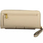 Beige Chic Zip Wallet with Contrasting Accents
