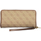 Elegant Beige Tri-Fold Wallet with Coin Purse