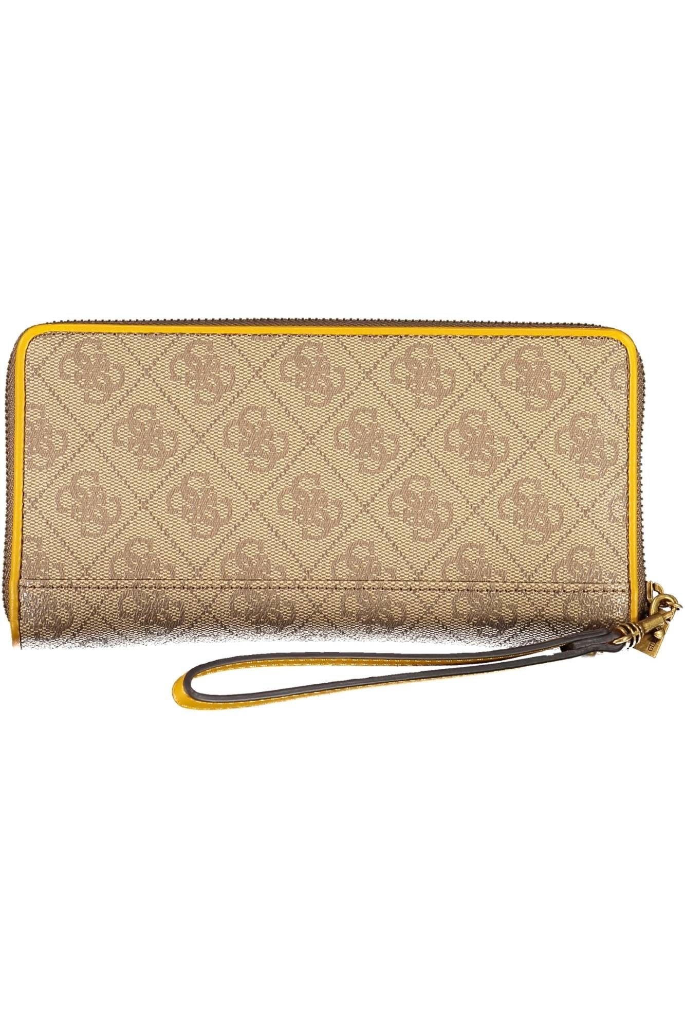 Elegant Beige Tri-Fold Wallet with Coin Purse