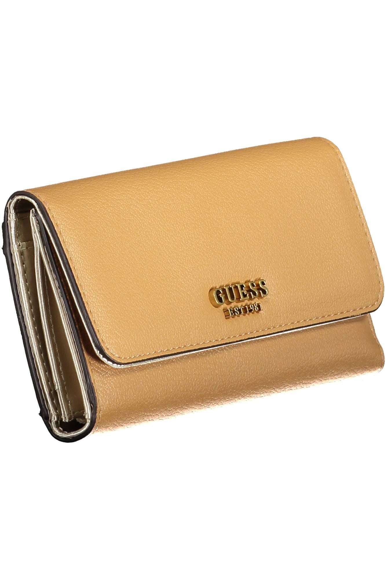 Chic Beige Polyurethane Wallet for Women