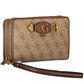 Beige Zip Wallet with Coin Purse and Card Slots