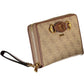 Elegant Beige Tri-Fold Wallet with Coin Purse