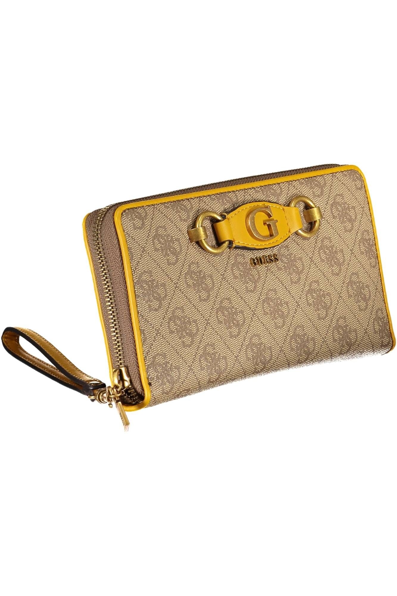 Elegant Beige Tri-Fold Wallet with Coin Purse